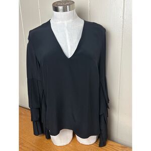Alexis Top‎ Women's Medium Long Sleeve Blouse Ruffled Cuffs